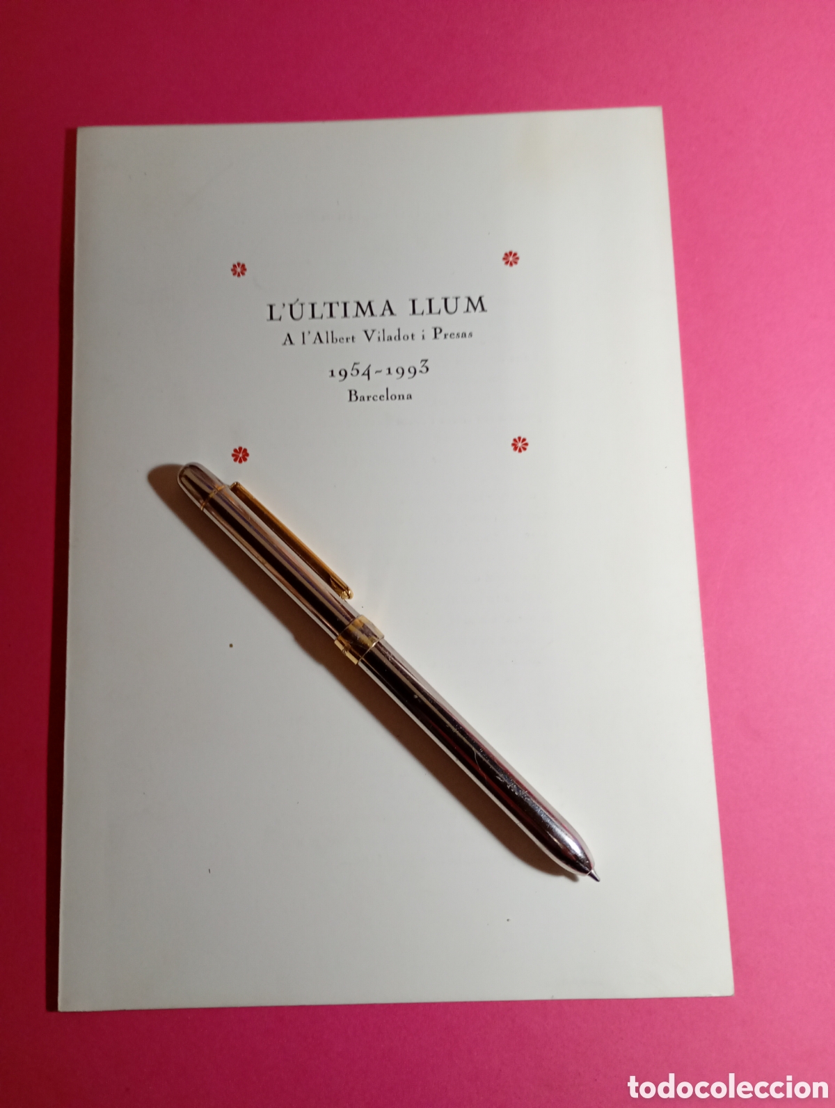 Documentos antiguos: Impreso Poema L'&uacute;ltima Llum de &Agrave;..... S.... Dedicado a A.... V.... (Diari Avui). Rar&iacute;simo 1993