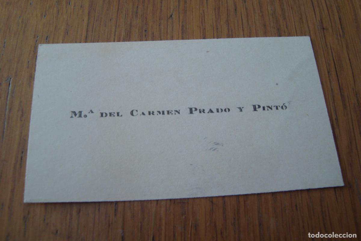 Documentos antiguos: ANTIGUA TARJETA PERSONAL. MARIA DEL CARMEN PRADO Y PINTO.