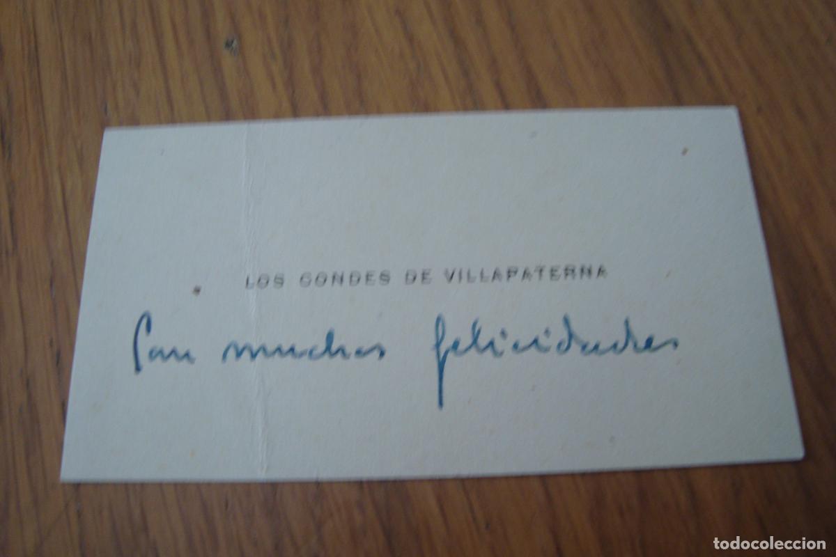 Documentos antiguos: ANTIGUA TARJETA PERSONAL. LOS CONDES DE VILLAPATERNA. NOBLEZA