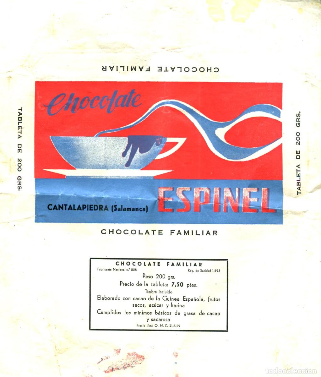 Documenti antichi: ANTIGUA ENVOLTURA DE CHOCOLATES PATROCINIO ESPINEL CANTALAPIEDRA SALAMANCA