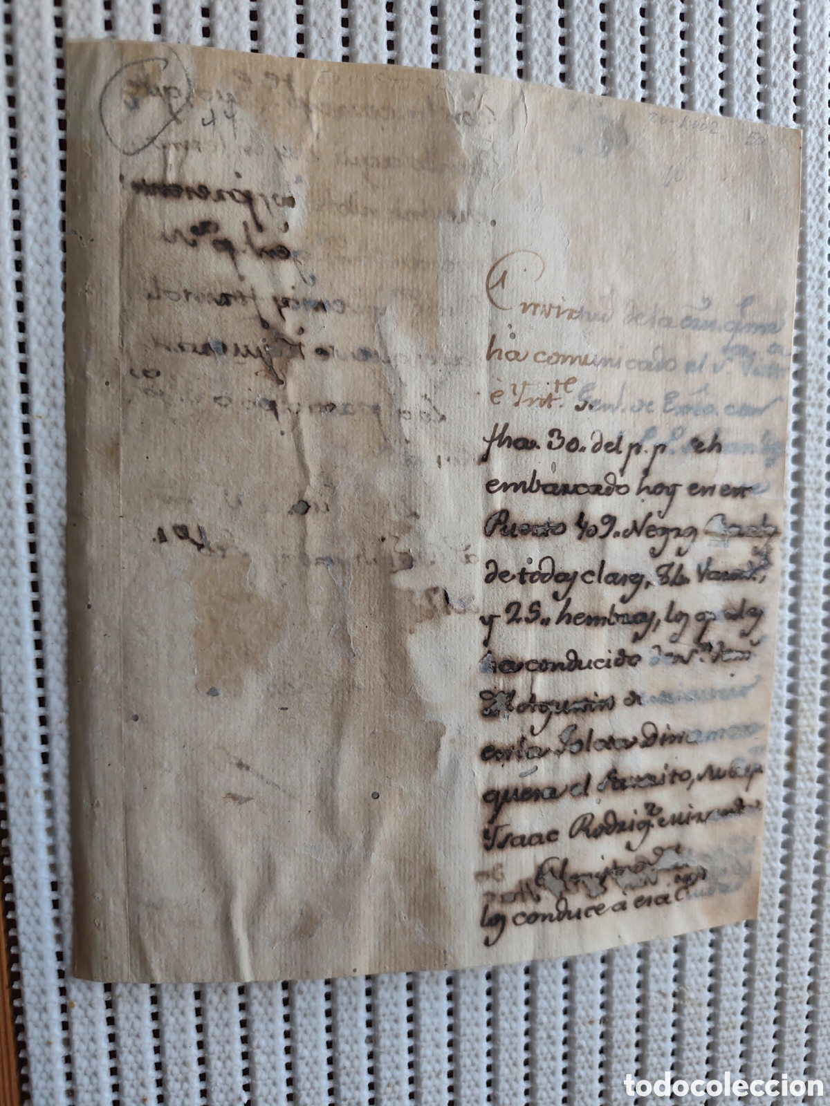 Documentos antiguos: 26-1002 SE HAN DESEMBARCADO EN ESTE PUERTO 409 NEGROS BOZALES Y 25 HEMBRAS.