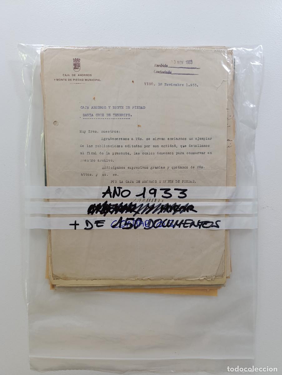 Documentos antiguos: SEGUNDA REPUBLICA-A&Ntilde;O 1933. + 150 DOCUMENTOS VARIOS LA CAJA DE AHORROS Y MONTE DE PIEDAD DE TENERIFE