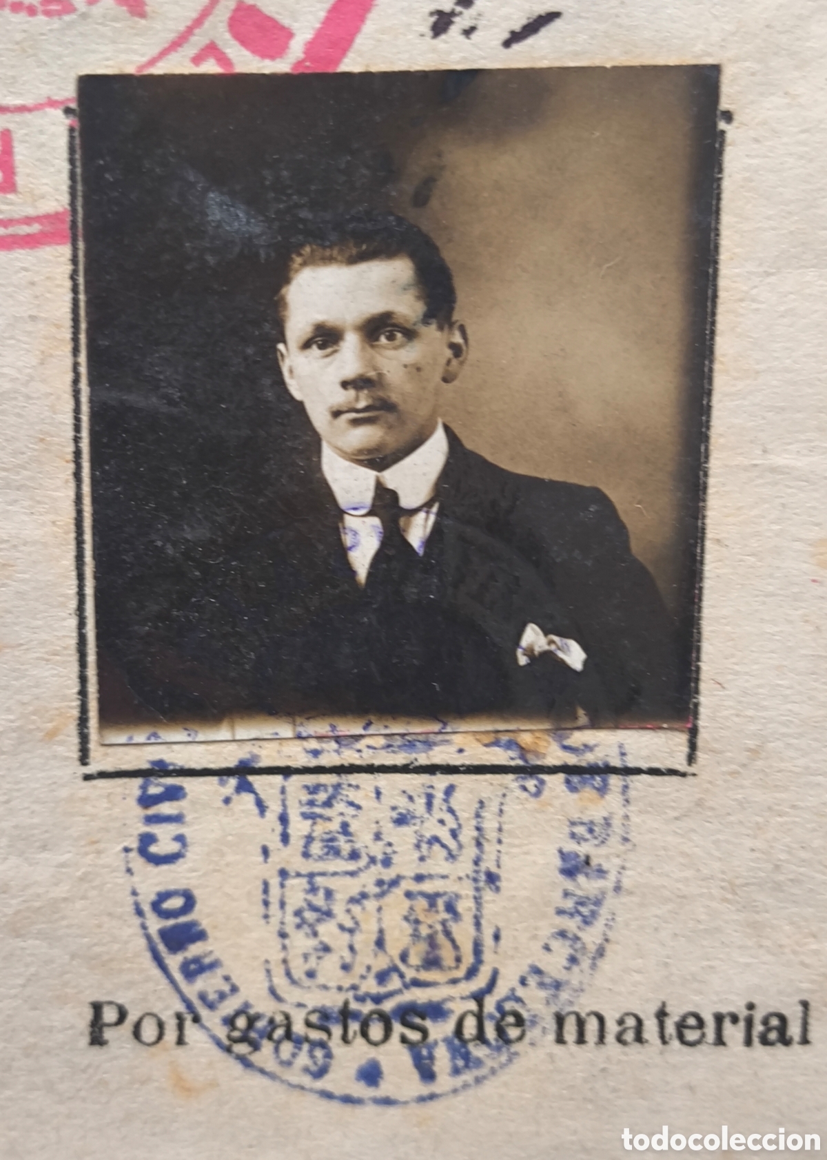 Documentos antiguos: SALVOCONDUCTO DOCUMENTO ORIGINAL BARCELONA 1927 - Foto 2