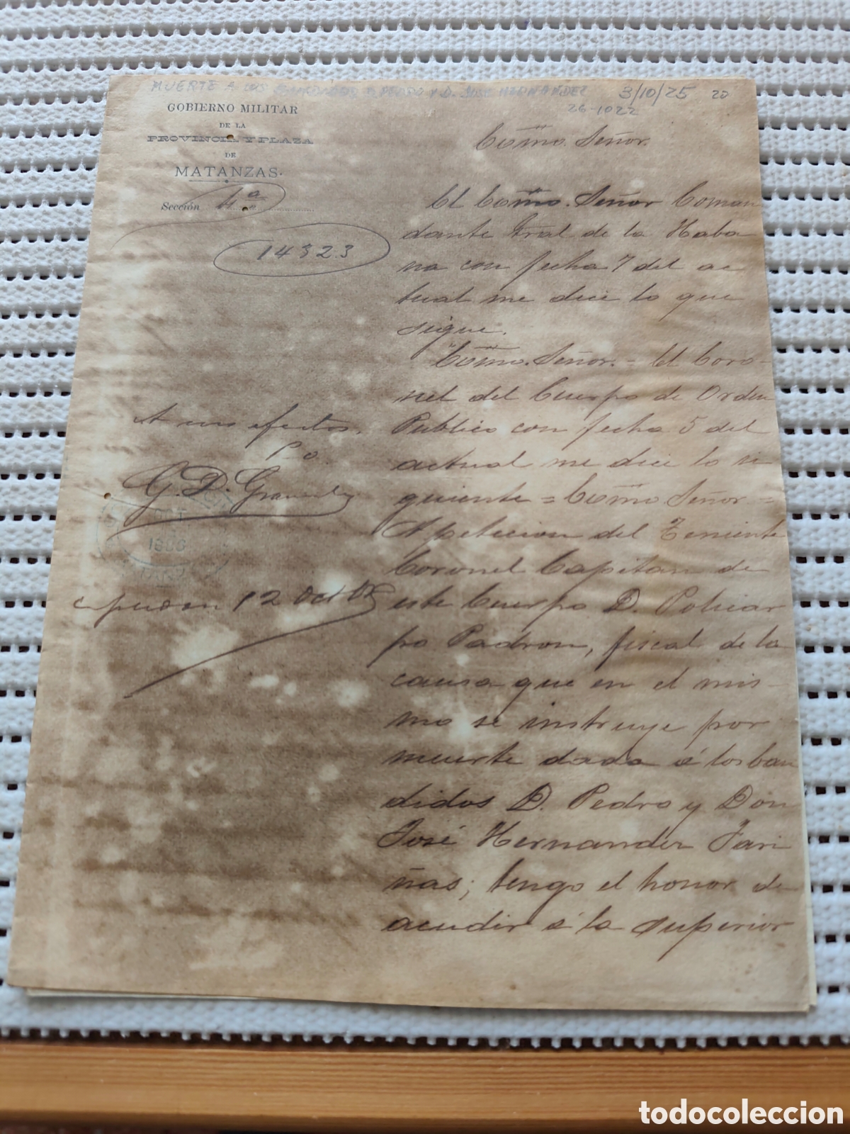 Documentos antiguos: 26-1022 MUERTE DADA A LOS BANDIDOS D.PEDRO Y D.JOSE.