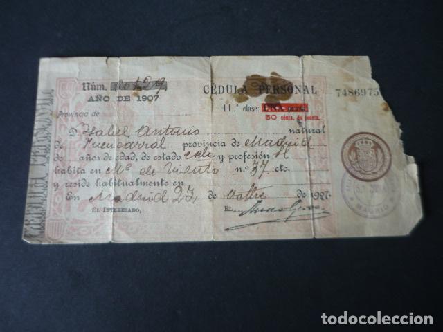 Old Documents: CEDULA PERSONAL MADRID 1907