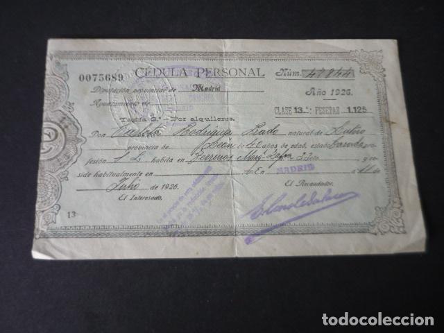 Old Documents: CEDULA PERSONAL MADRID 1926