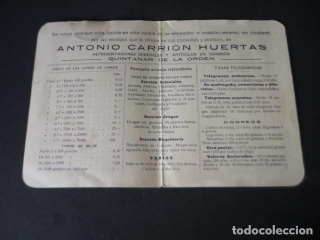 Alte Dokumente: QUINTANAR DE LA ORDEN TOLEDO TARJETA FELICITACION ANTONIO CARRION HUERTAS REPRESENTACIONES