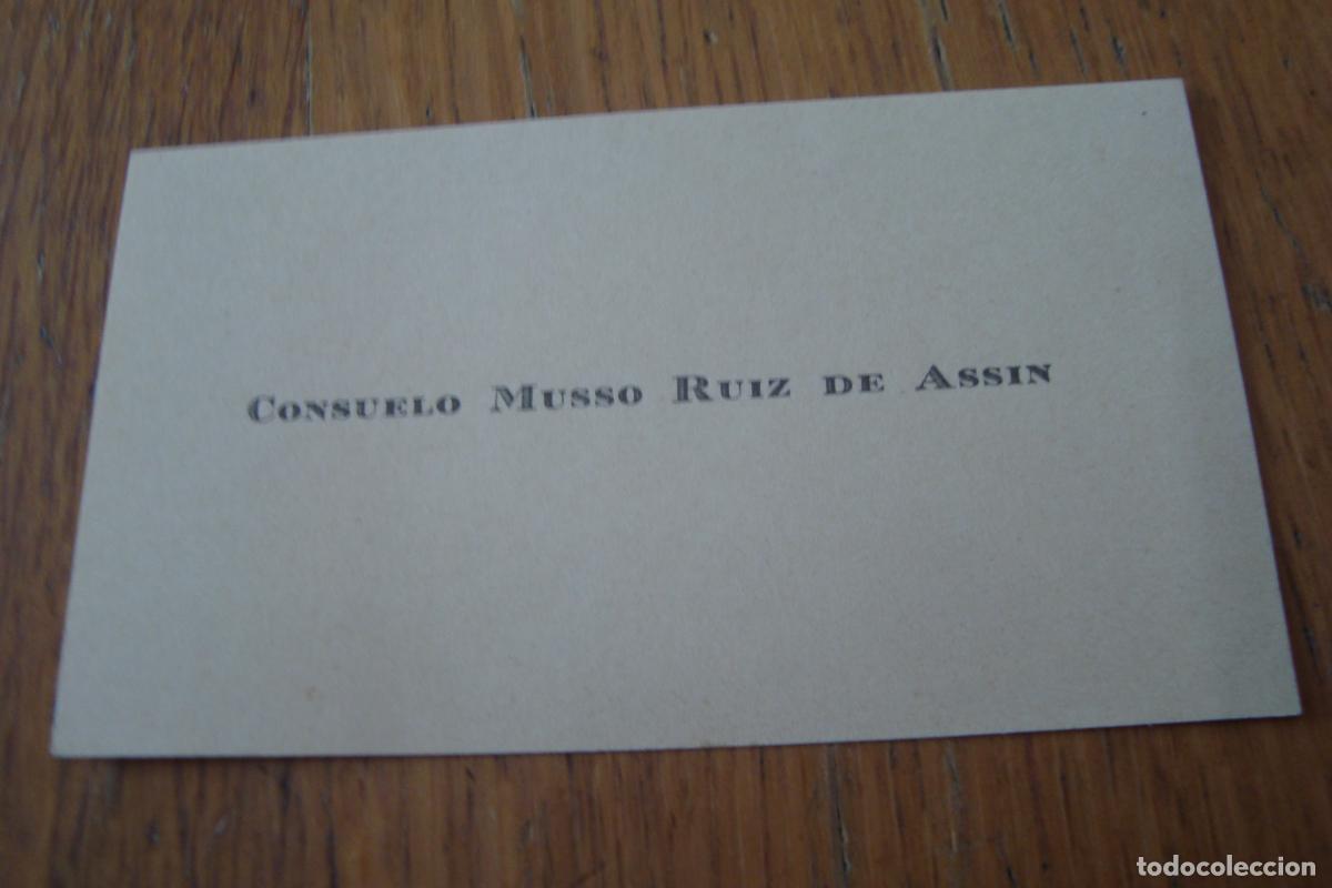 Documentos antiguos: ANTIGUA TARJETA PERSONAL. CONSUELO MUSSO RUIZ DE ASSIN.