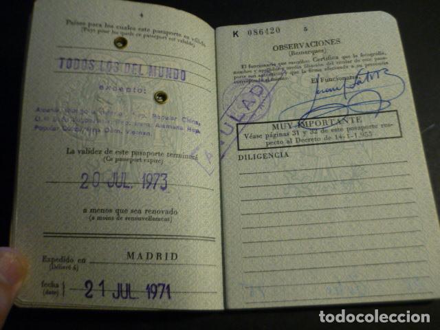 Documentos antiguos: ESPA&Ntilde;A PASAPORTE 1971 - Foto 4