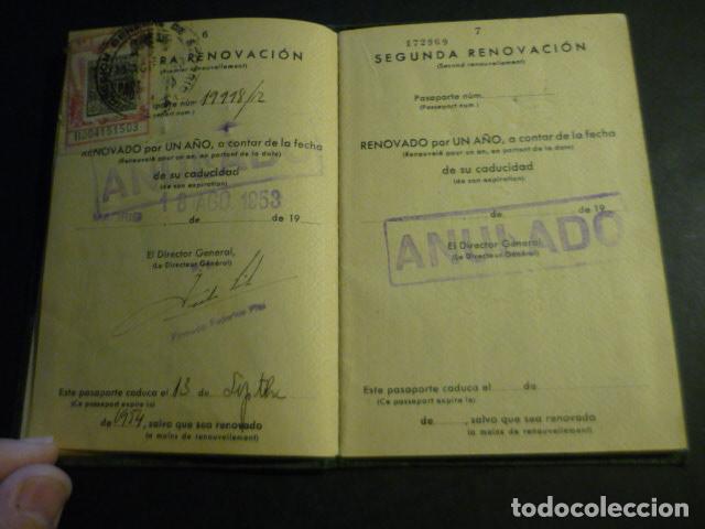 Documentos antiguos: ESPA&Ntilde;A PASAPORTE 1952 - Foto 5