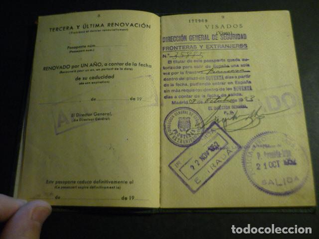 Documentos antiguos: ESPA&Ntilde;A PASAPORTE 1952 - Foto 6