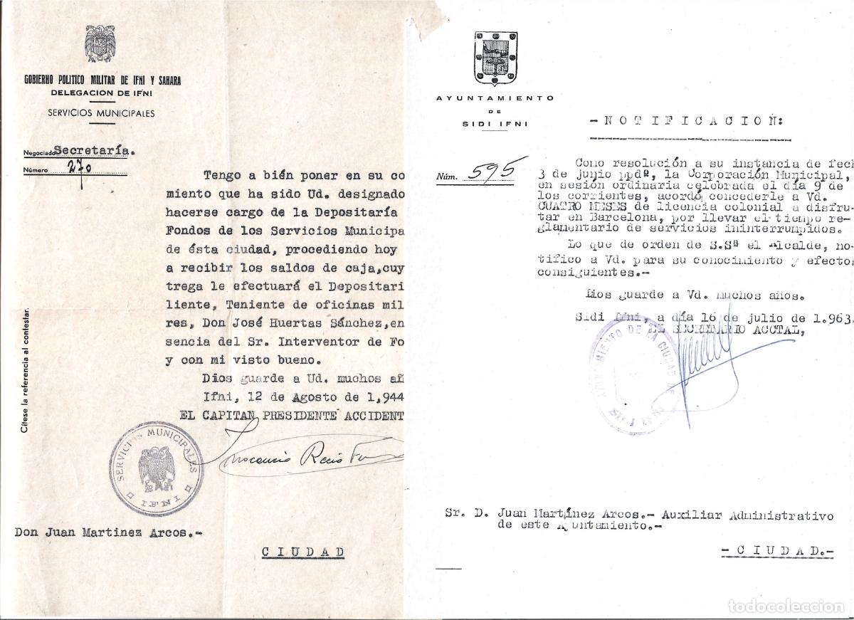 Documentos antiguos: SIDI-IFNI-COLONIAS ESPA&Ntilde;OLAS EN AFRICA-LOTE DOCUMENTOS AYUNTAMIENTO SIDI IFNI A&Ntilde;OS 60
