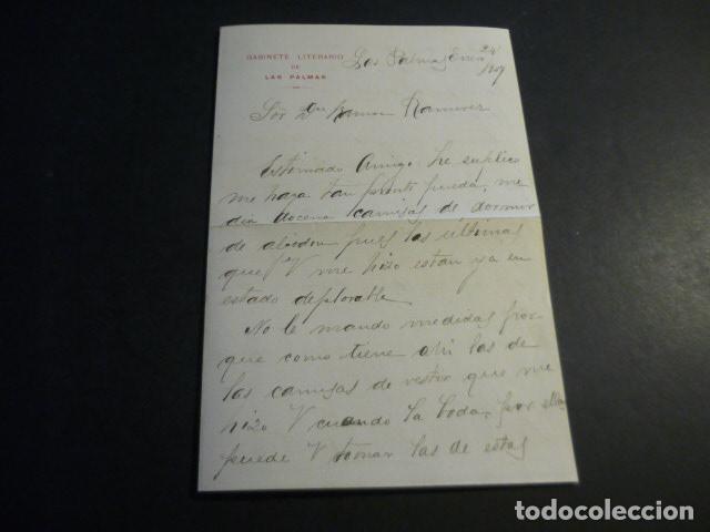 Documentos antiguos: LAS PALMAS DE GRAN CANARIA GABINETE LITERARIO CARTA 1907