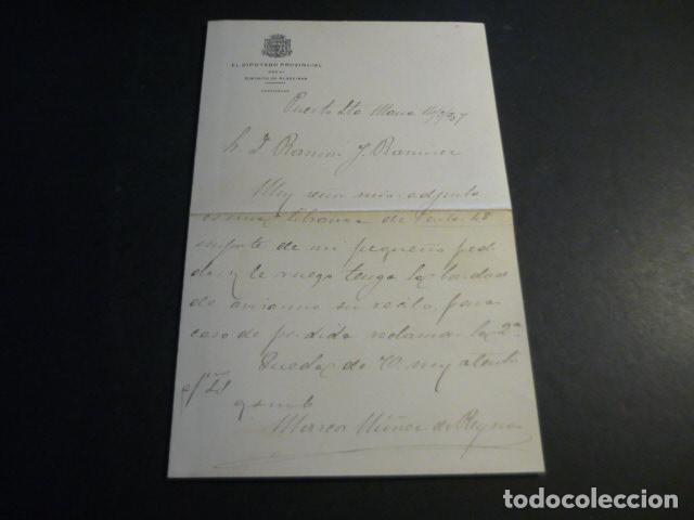 Documenti antichi: DIPUTADO PROVINCIAL ALGECIRAS CADIZ CARTA 1907