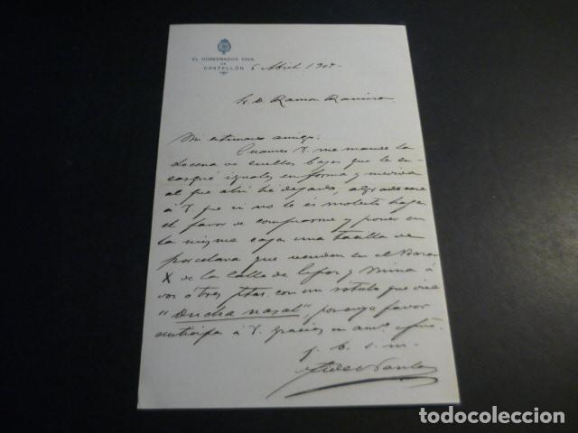 Documenti antichi: CASTELLON GOBERNADOR CIVIL CARTA 1906