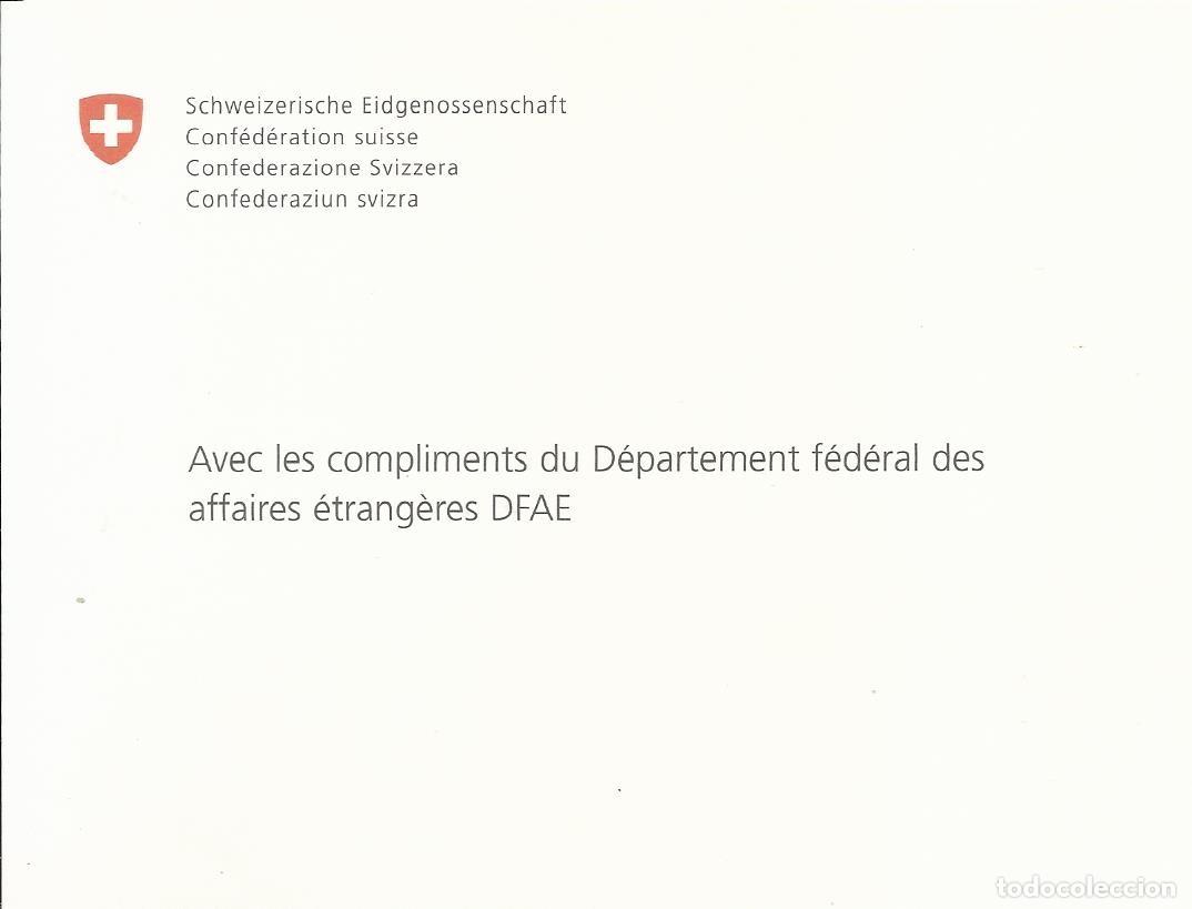Documentos antiguos: Suiza. Confederaci&oacute;n Helv&eacute;tica. Tarjeta Departamento Federal Asuntos Estranjeros. 2007. 10,5x14,5 cm