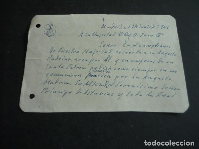 Old Documents: FELICITACION AL CONDE DE BARCELONA DON JUAN 1956