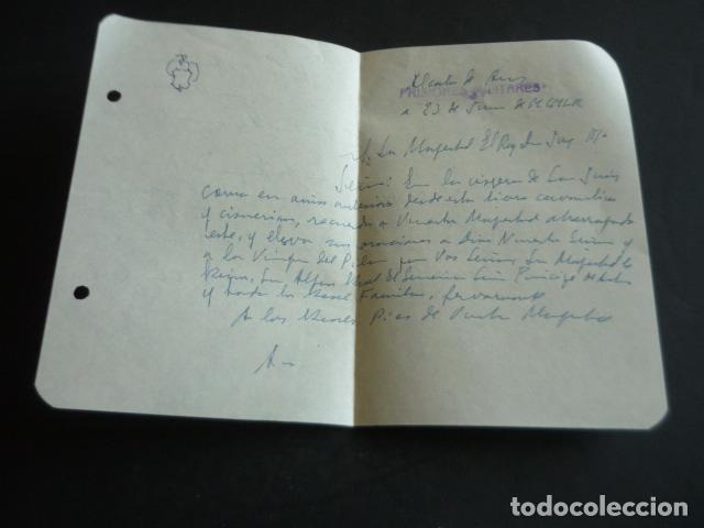 Old Documents: ALCALA DE HENARES FELICITACION A DON JUAN 1956 POR PRESO PRO MONARQUICO EX COMBATIENTE DIVISION AZUL