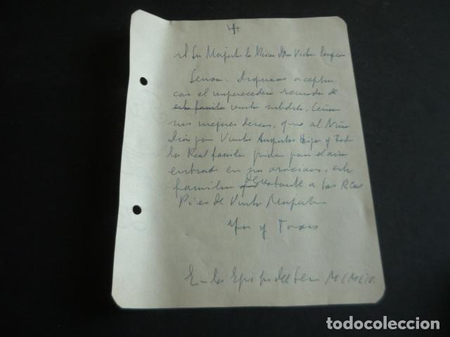 Old Documents: FELICITACION A LA REINA VICTORIA EUGENIA 1954