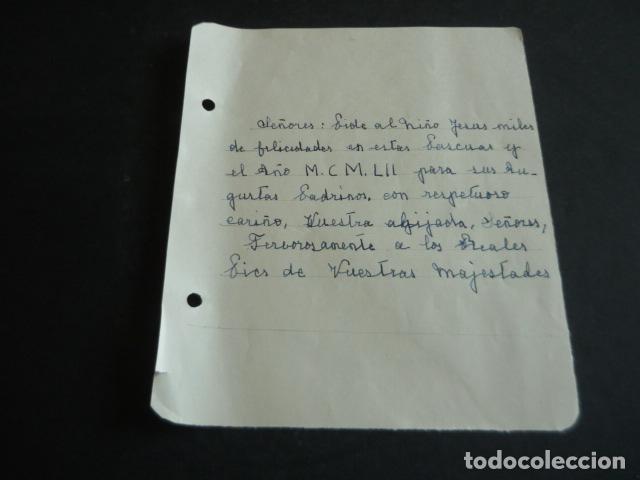 Old Documents: FELICITACION A LOS CONDES DE BARCELONA JUAN III 1952