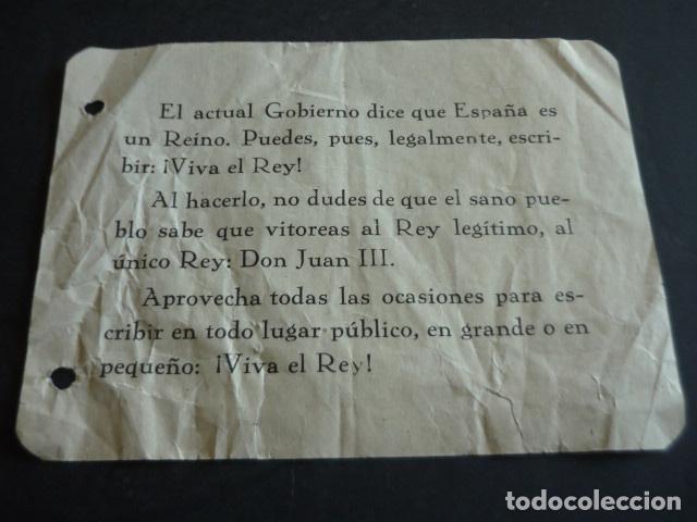 Documentos antiguos: PASQUIN PRO MONARQUICO A&Ntilde;OS 40 REY JUAN III ESCRIBIR VIVA EL REY