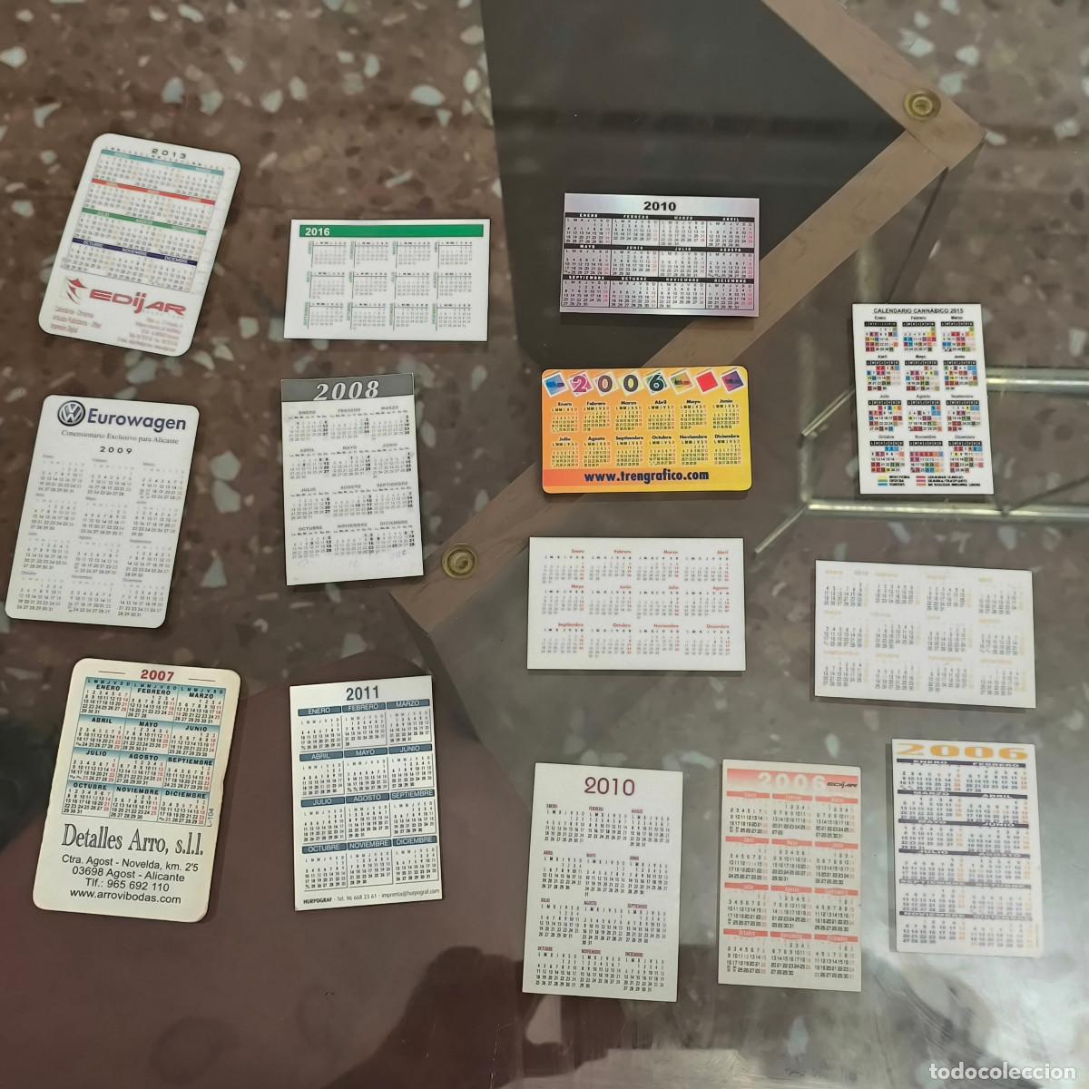 Documentos antiguos: 001241MER-14 tarjetas visita con calendarios- varios a&ntilde;os