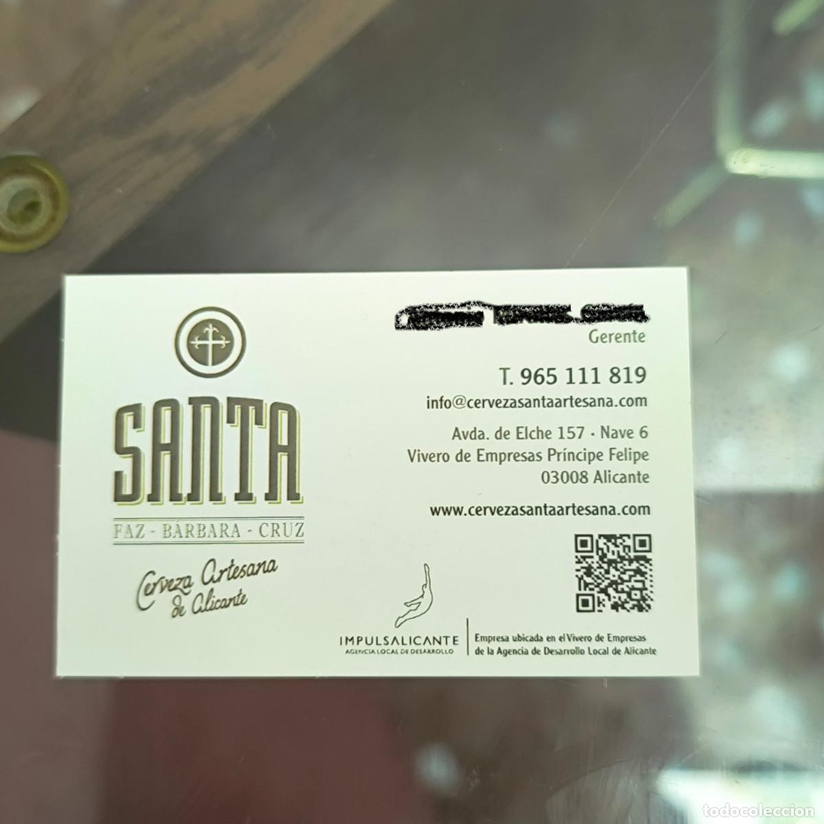 Documentos antiguos: 001243MER-tarjeta visita cervezas Santa (alicante)