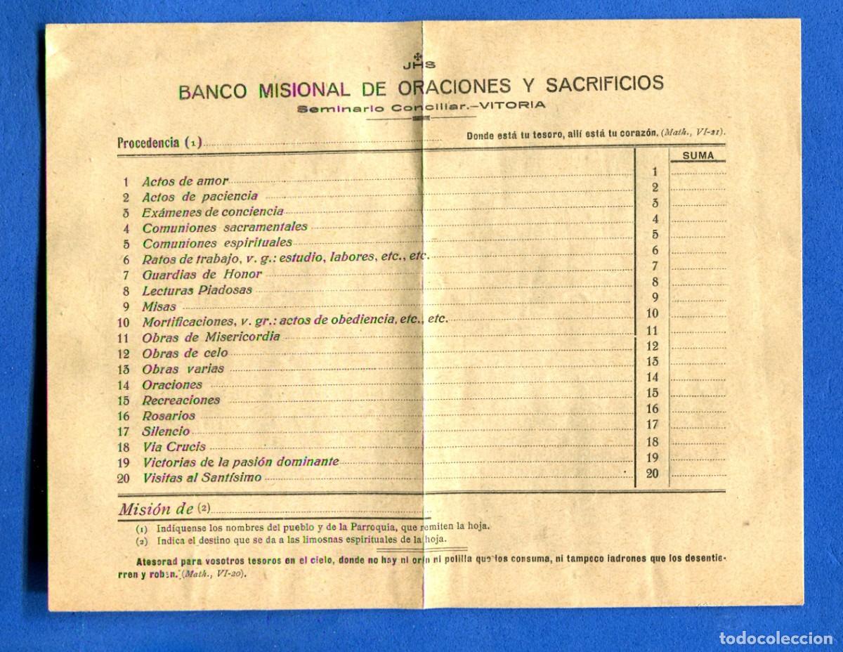Documentos antiguos: DOCUMENTO SEMINARIO DE VITORIA - OBRA MISIONAL
