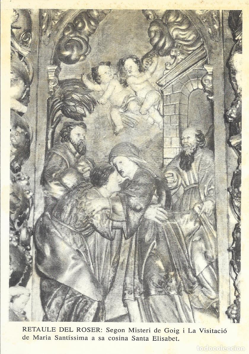 Documentos antiguos: Retaule del Roser. Matar&oacute;. Tarjeta. 1995. Confraria del Roser. 15,5x11 cm. Presenta manchas.