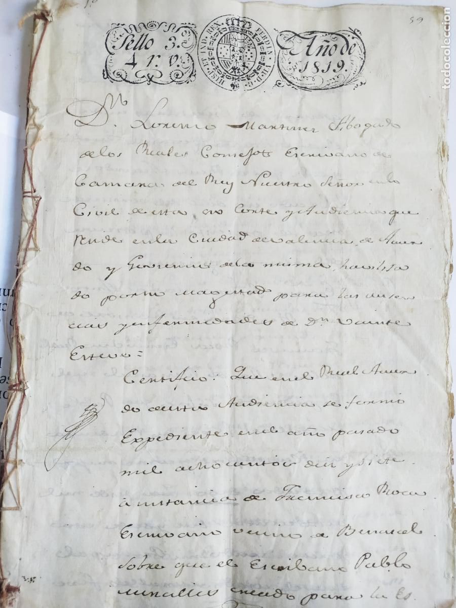 Documentos antiguos: Manuscrito Pablo Morales escribano de Benasal ( Castell&oacute;n) 1819-20