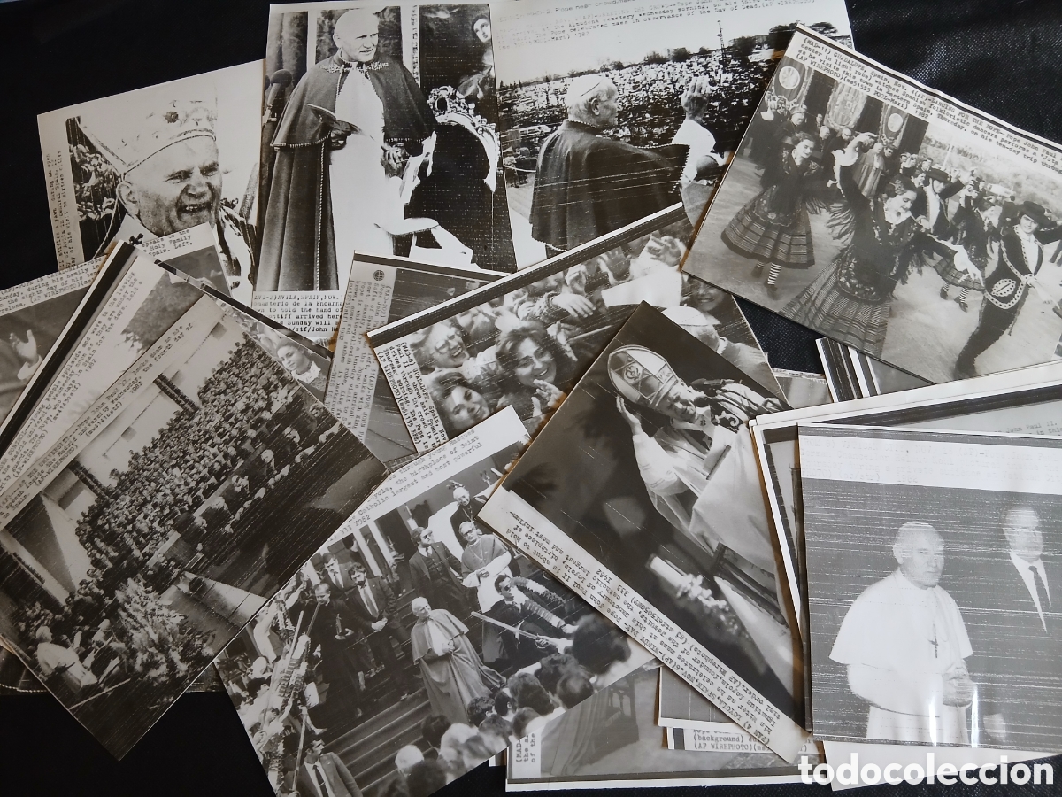 Documentos antiguos: Lote de Fotograf&iacute;as Originales de Prensa (Agencia AP) &ndash; Visita del Papa Juan Pablo II a Espa&ntilde;a