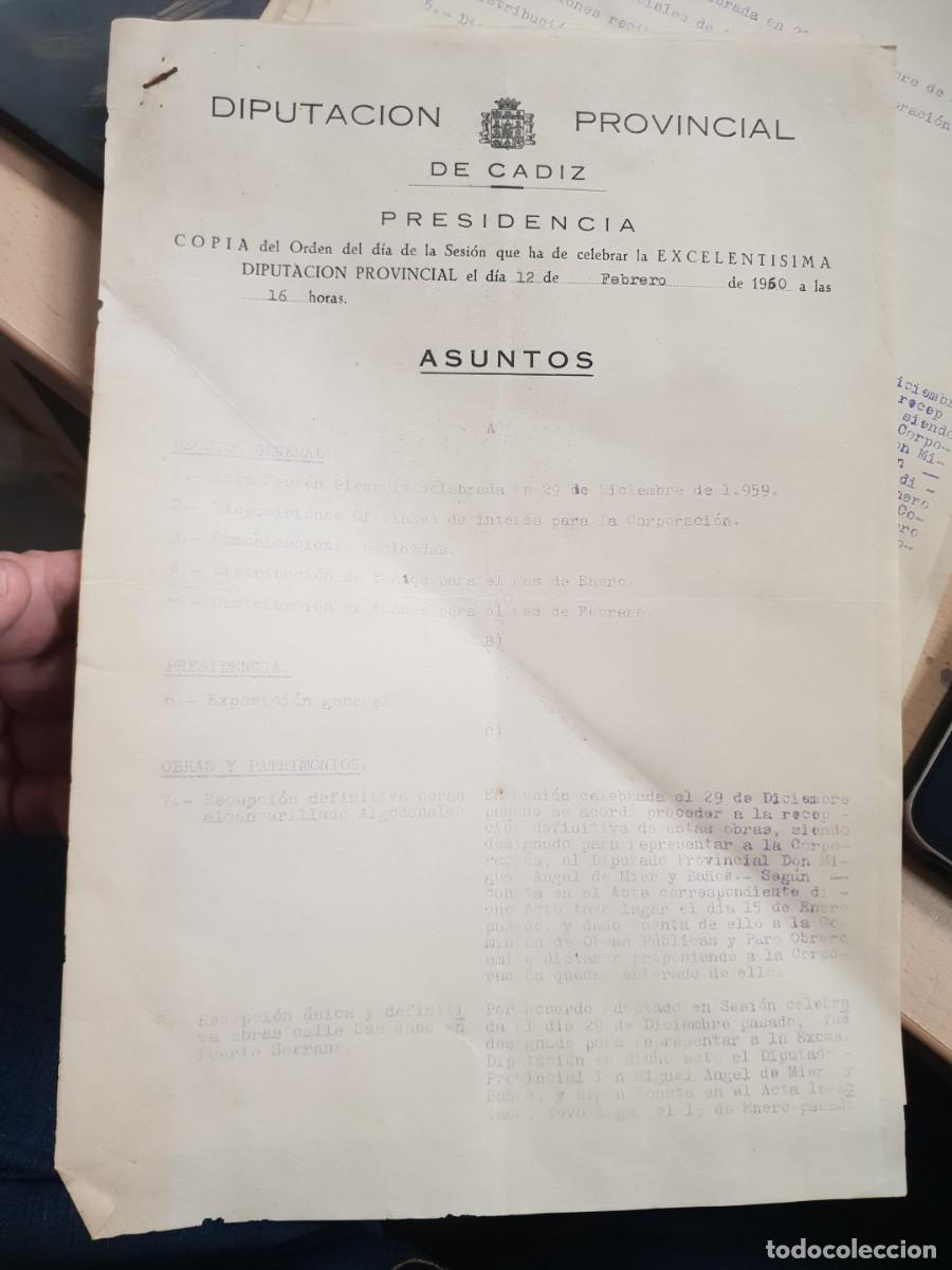 Documentos antiguos: Documento diputacion provincial cadiz presidencia 1960