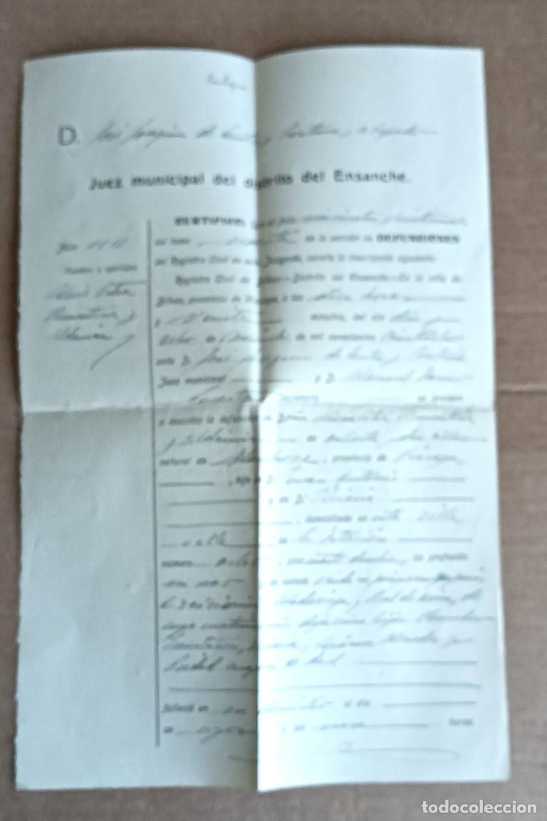 Documents Anciens: Certificado de defunci&oacute;n 1928 juez municipal del distrito ensanche - Bilbao