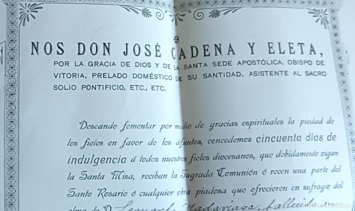 Documentos antiguos: Indulgencia obispado de Vitoria 1911 - Foto 2