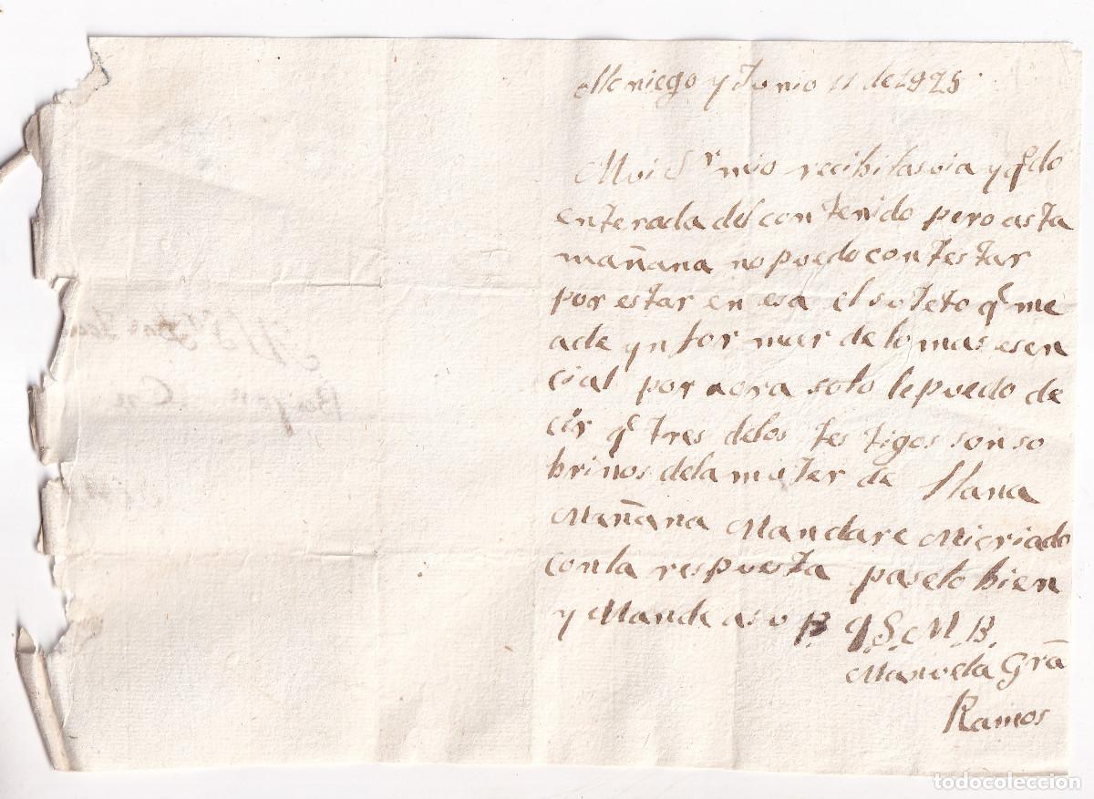 Documentos antiguos: CARTA MANUSCRITA FECHADA EN OLLONIEGO A 11 DE JULIO DE 1825. ASTURIAS