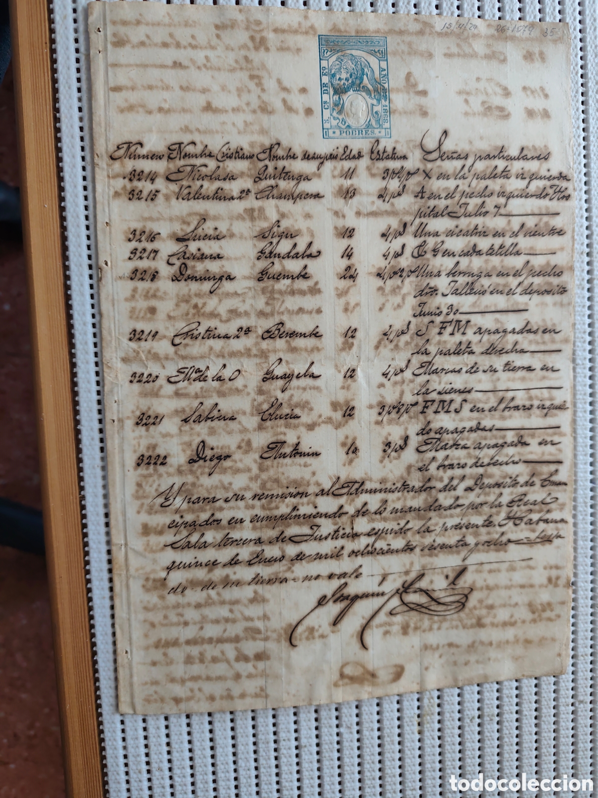 Documentos antiguos: 26-1079 PARA SU REMISI&Oacute;N AL ADMINISTRADOR DEL DEP&Oacute;SITO EMANCIPADOS.