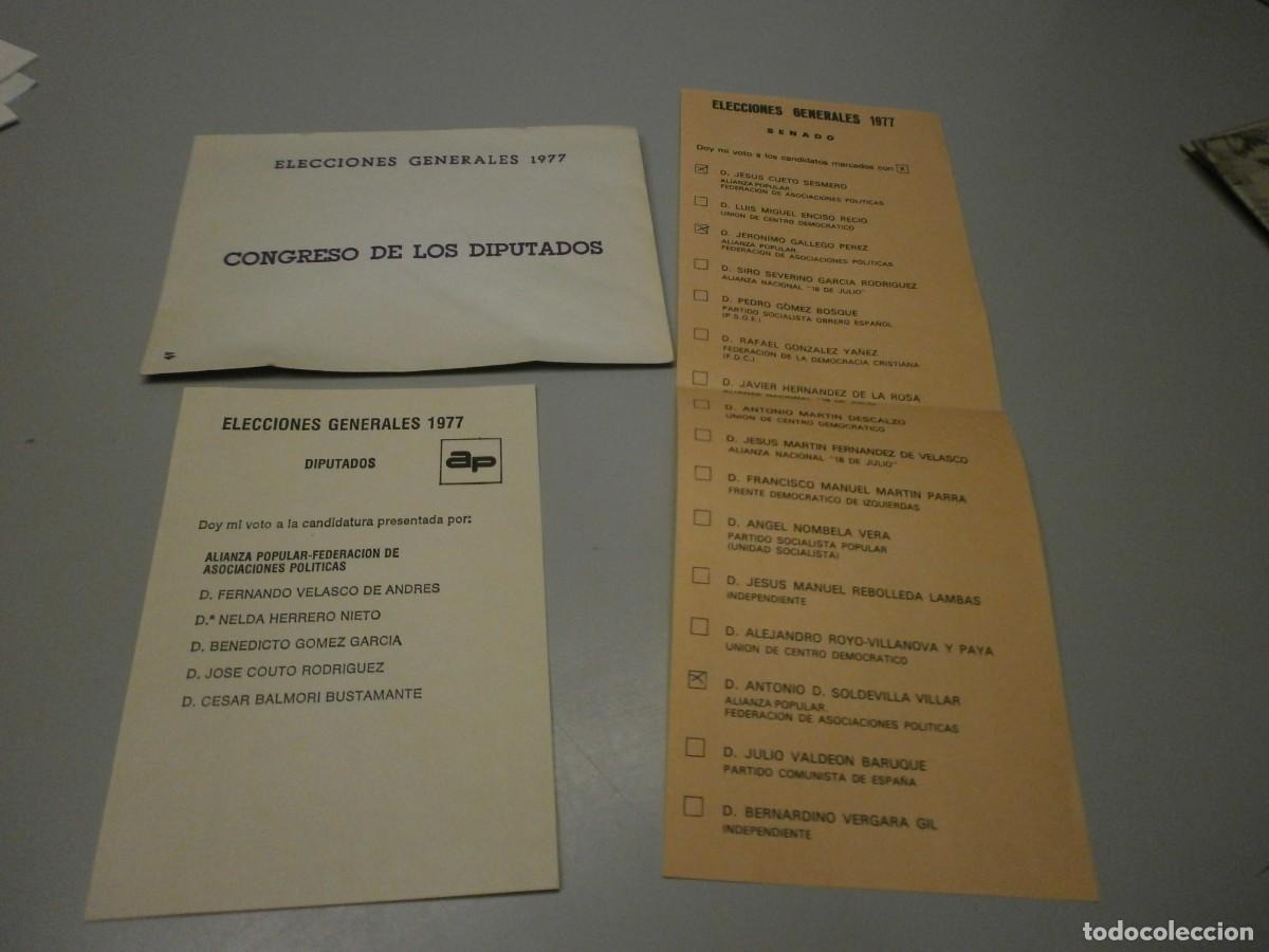 Documenti antichi: propaganda electoral alianza popular papeleta elecciones de 1977 transicion