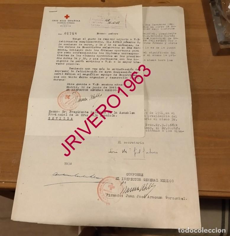 Documentos antiguos: DOS HERMANAS, 1961, ACTAS EXAMENES SOCORRISTAS DE LA CRUZ ROJA, RARO