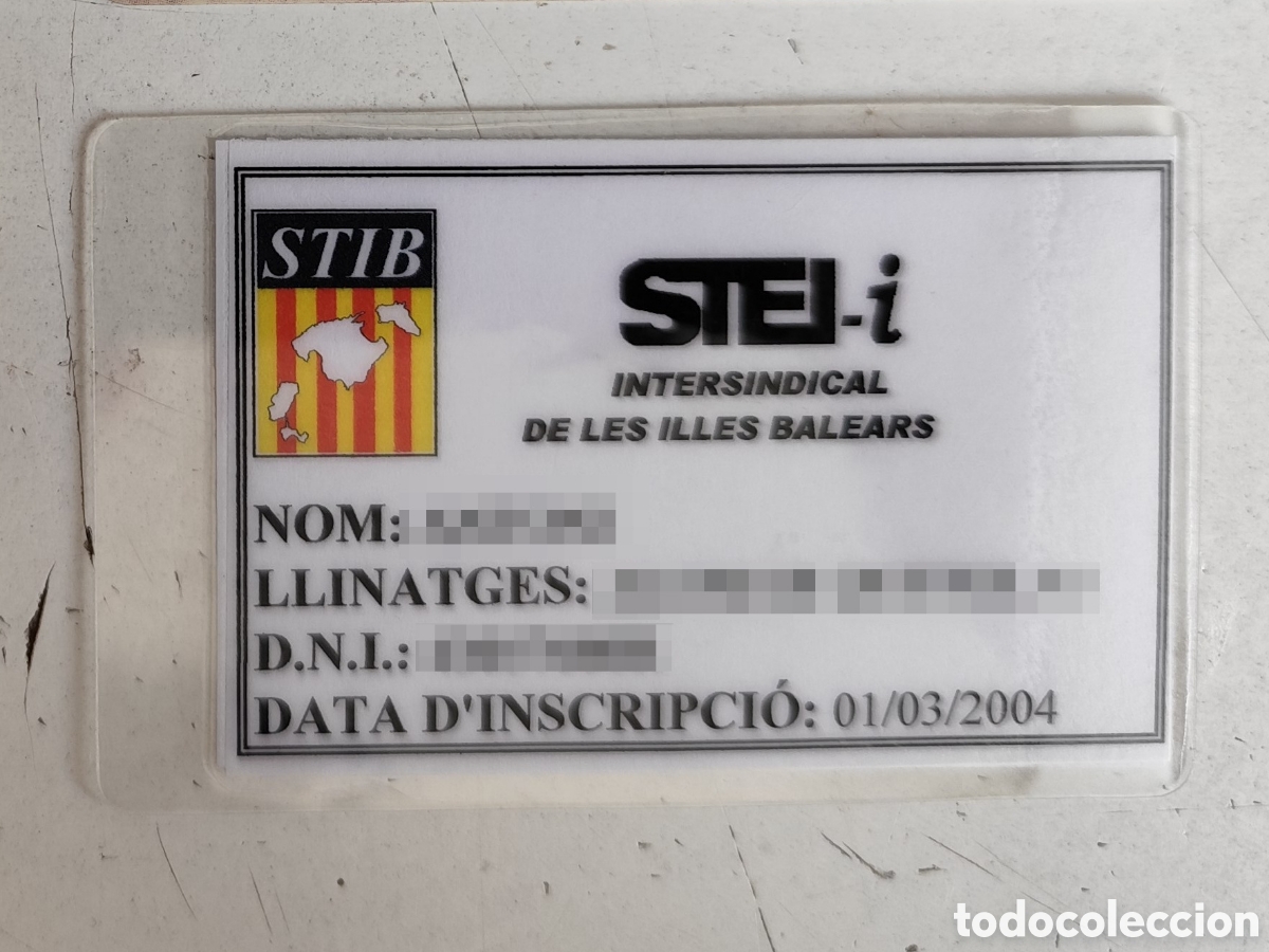 Documentos antiguos: Carnet Sindical. Sindicato STEI-i