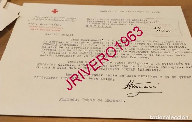 Documentos antiguos: MADRID, 1960, CRUZ ROJA, PETICION INFORMACION INDIVIDUO ALISTADO EN LEGION EXTRANJERA FRANCESA