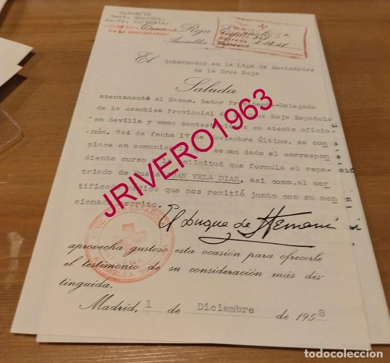 Documentos antiguos: MADRID, 1958, CRUZ ROJA, CARTA SOBRE REPATRIADO DE RUSIA, FIRMA DUQUE DE HERNANI