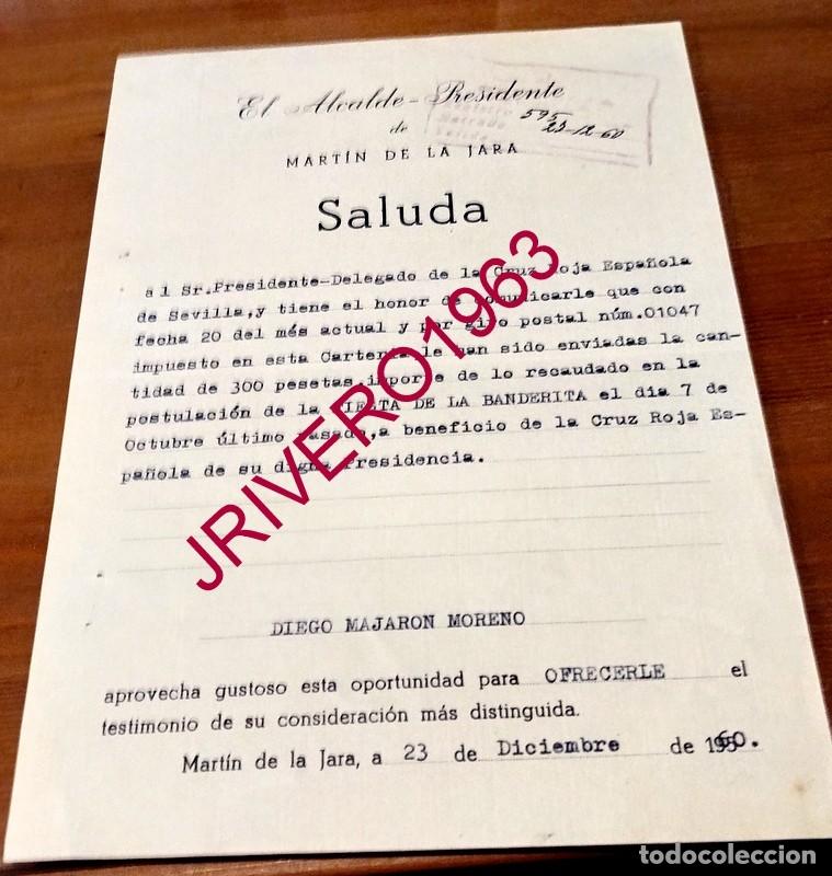 Documentos antiguos: MARTIN DE LA JARA, 1960, RECAUDACION FIESTA DE LA BANDERITA, CRUZ ROJA