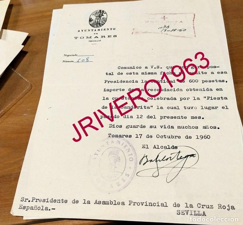 Documentos antiguos: TOMARES, 1960, RECAUDACION FIESTA DE LA BANDERITA, CRUZ ROJA