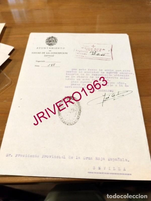 Documentos antiguos: NAVAS DE LA CONCEPCION, 1960, RECAUDACION FIESTA DE LA BANDERITA, CRUZ ROJA