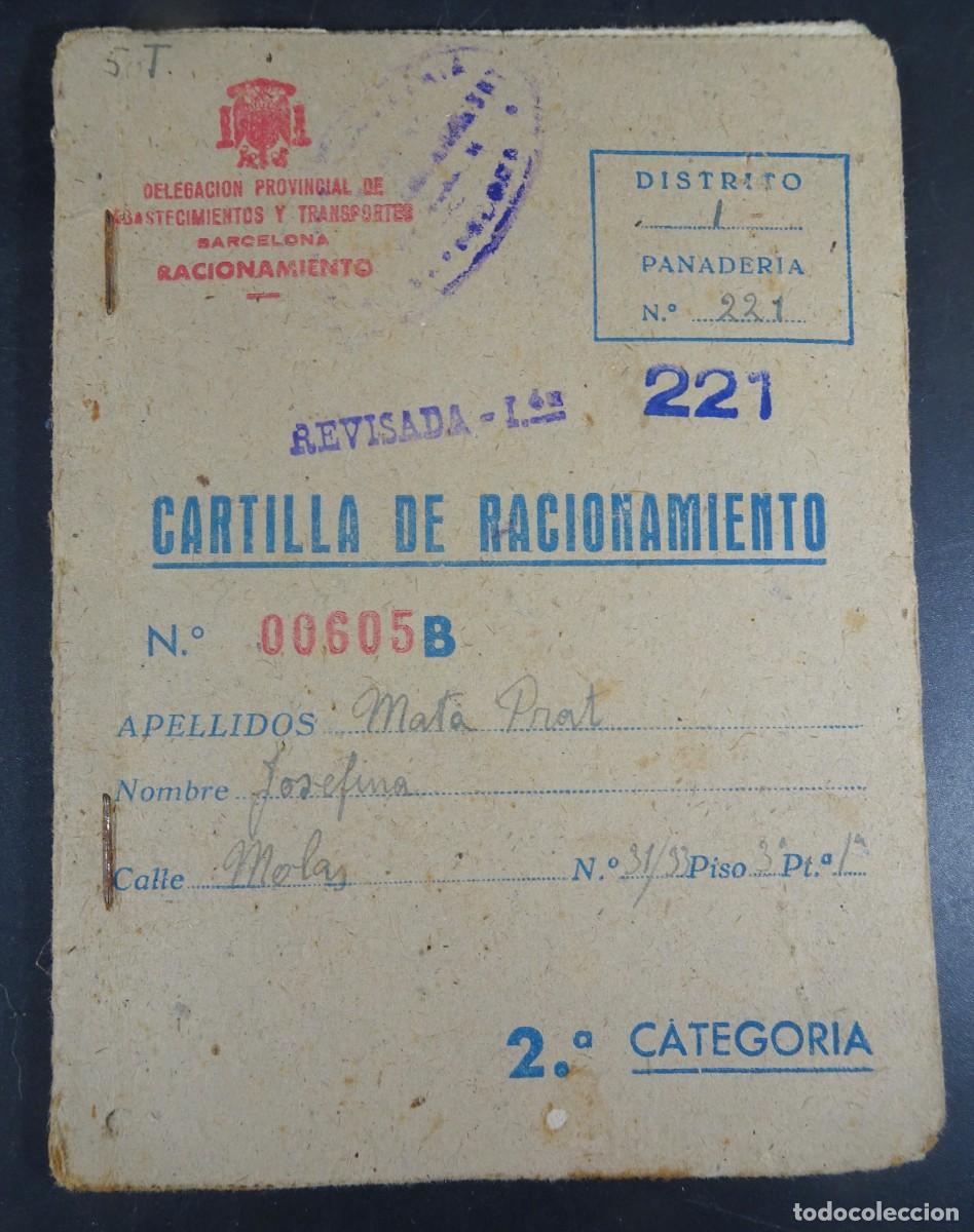 Documents Anciens: ANTIGUA CARTILLA DE RACIONAMIENTO 2&ordf; CATEGOR&Iacute;A, BARCELONA, VER FOTOS