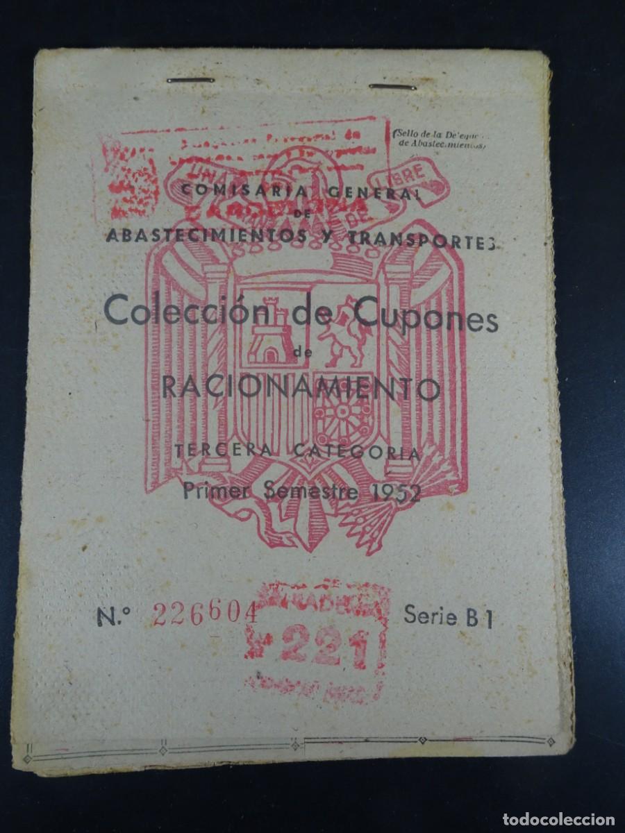 Documents Anciens: ANTIGUA CARTILLA DE RACIONAMIENTO 3&ordf; CATEGOR&Iacute;A, BARCELONA, VER FOTOS