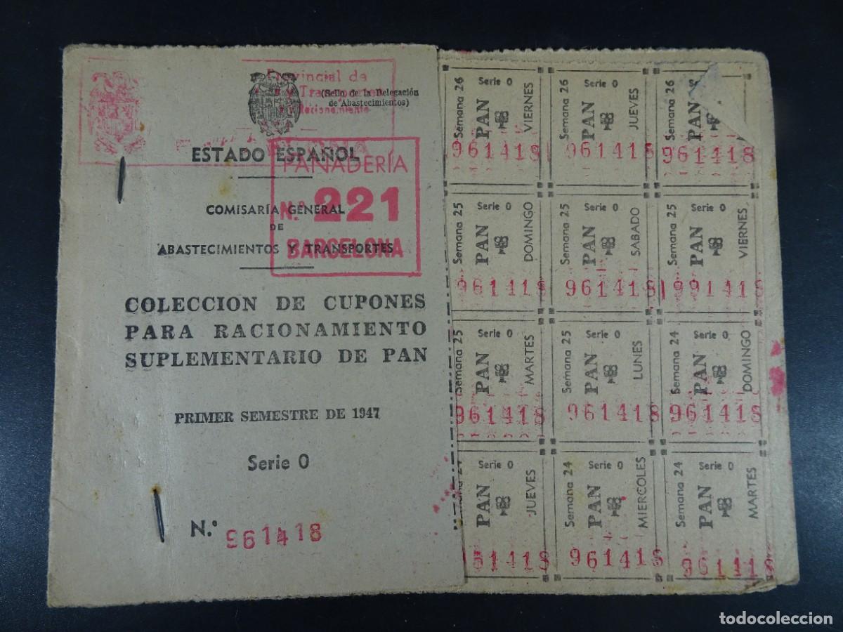Documents Anciens: ANTIGUA CARTILLA DE RACIONAMIENTO, CUPONES, 1947, BARCELONA, VER FOTOS