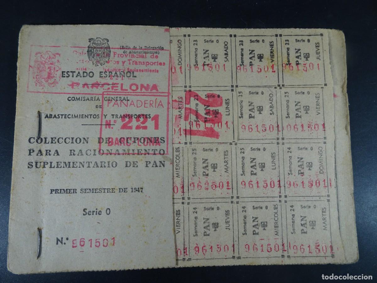 Documents Anciens: ANTIGUA CARTILLA DE RACIONAMIENTO, CUPONES, 1947, BARCELONA, VER FOTOS