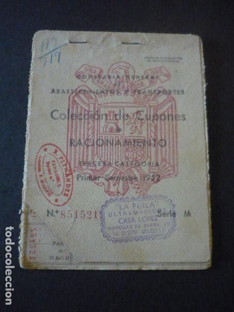 Documentos antiguos: CARTILLA DE RACIONAMIENTO MADRID 1952