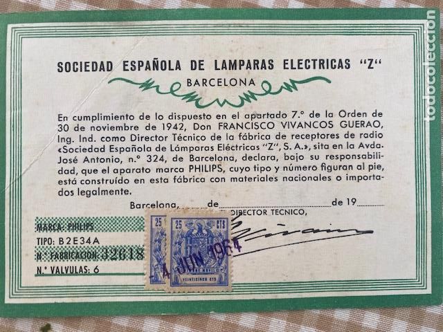 Documentos antiguos: Sociedad Espa&ntilde;ola de Lamparas Electricas. 1964. Barcelona